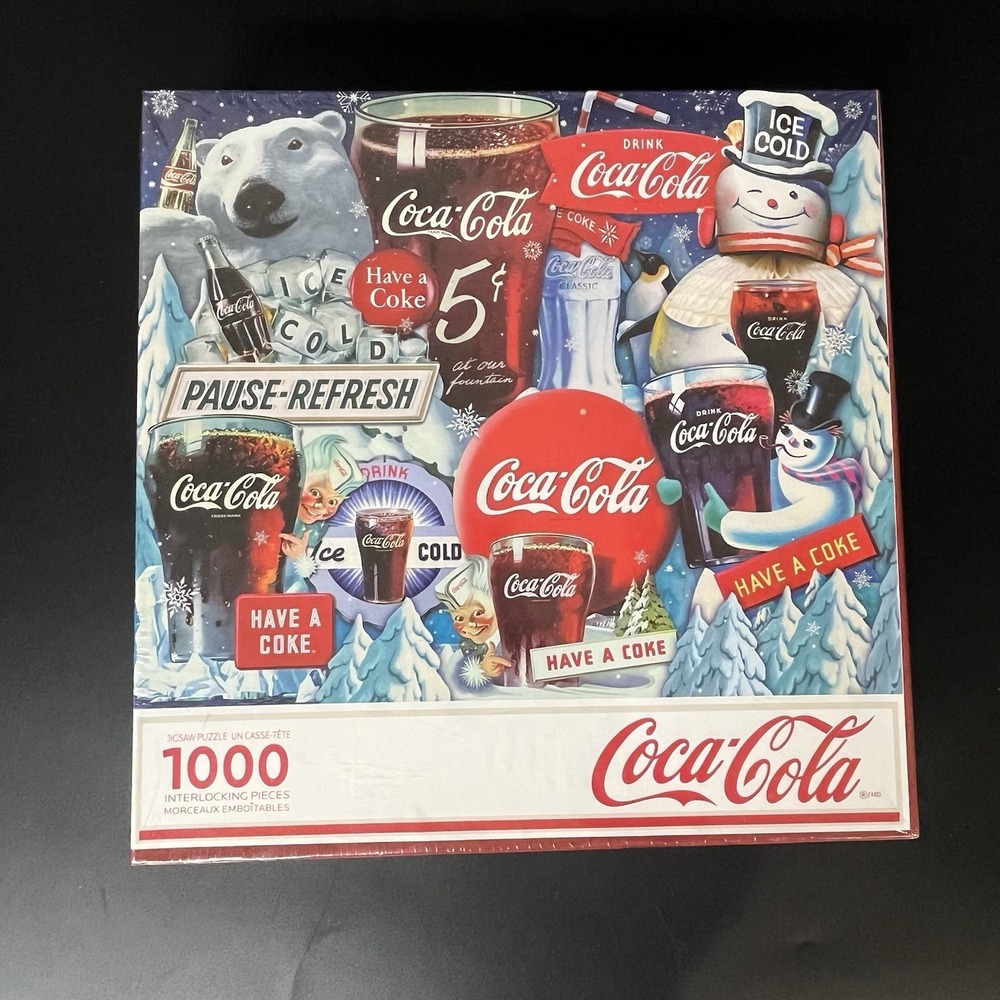 Springbok Coca-Cola Ice Cold Holidays 1000 Piece Jigsaw Puzzle Vintage New